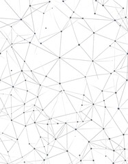 Abstract, network-like image of connected dots and lines