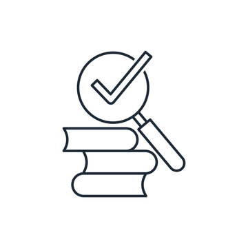 Books with relevant, useful, and interesting information. Gain knowledge and develop.Vector linear icon illustration isolated on white background.