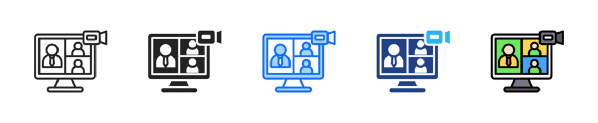 Video Call Icon Set Multiple Style Collection