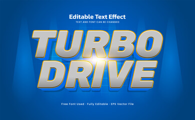 Obraz premium Turbo Drive Editable Text Effect - Speed Racing Style Typography for Game and Competition Design 