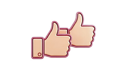 Two 3D Thumbs Up Icons