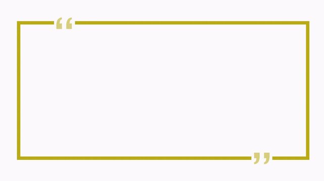 rectangle with quotation marks quote speechin transparent background in 4 K animation rectangle and question marks animation with alpha channel ,in white background 