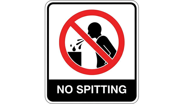 No spitting sign prohibiting spitting in public places