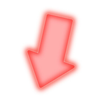 Royalty free Neon Arrow Pointing downwards PNG Transparent vector Image. Neon arrow png picture download. Glowing arrow png with red colour
