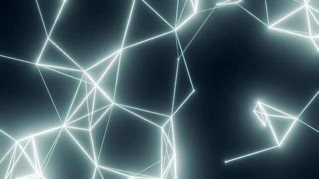  Abstract digital connection moving dots and lines. Network connection structure. Seamless loop.