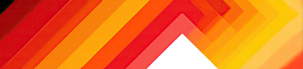 A geometric abstract image with a triangular form, gradient of warm tones, overlapping layers