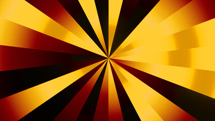 Dynamic radial sunburst background with golden and dark red stripes.