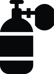 Fototapeta premium oxygen tank with mask silhouette vector illustration on transparent background