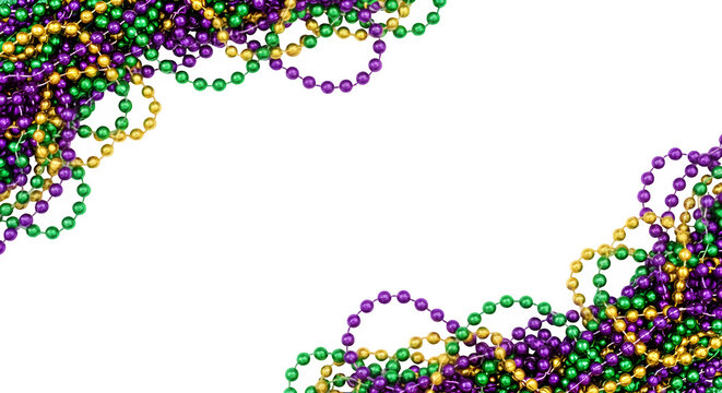Mardi gras beads isolated on transparent background