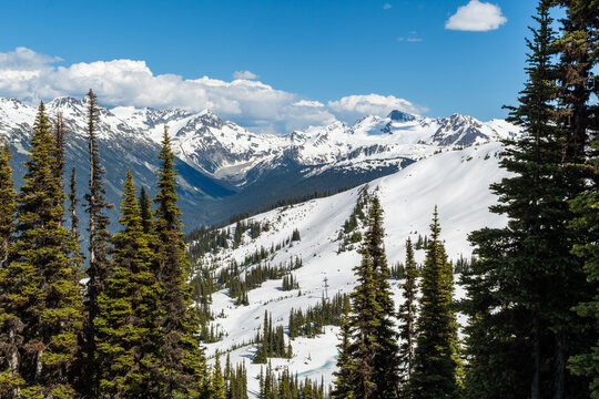 Springtime on Whistler Peak, British Columbia.