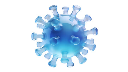 3d rendered illustration of a blue virus and bacteria integrated with a mechanical gear icon to represent a medical technology engineering concept