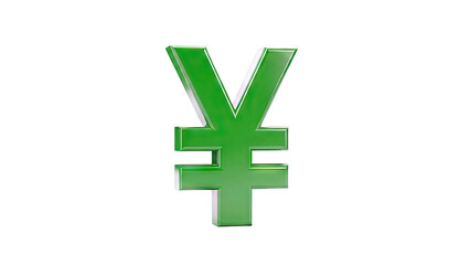 Obraz premium Green 3D Yen Symbol