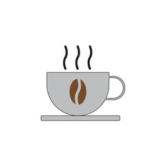 hot cup of coffee icon grey