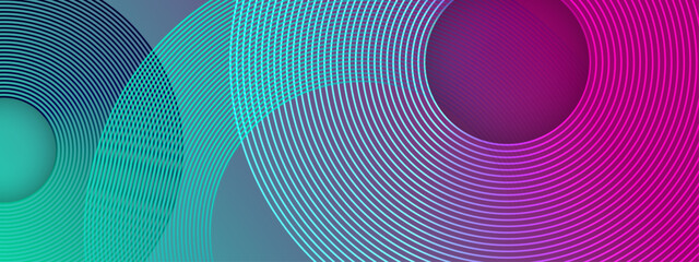Fototapeta premium Futuristic vector illustration featuring concentric glowing rings and vibrant gradient colors for modern digital design
