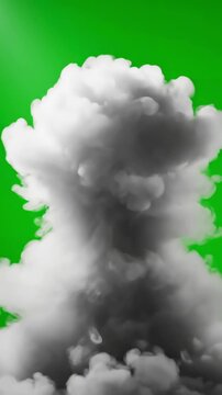 Green Screen steam white smoke cloud scene 2 with distortion, overlay, glitch, static noise, scan lines on black background, 4k animated video loop