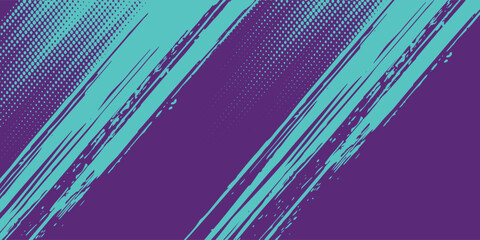 Picture Sports Background with Blue and Purple Brush Texture and Halftone Effect. Grunge Background sports © Elisa