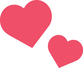 かわいい2つの赤いハートのベクターイラスト素材