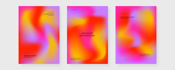 Naklejka premium Abstract vibrant liquid color background collection with grainy texture for artistic poster and cover layout design