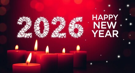 christmas candles on red background