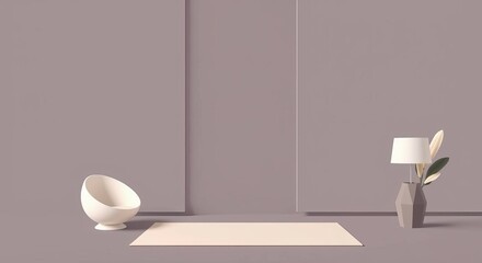 interior of a room with a lamp