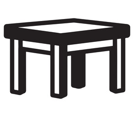 Fototapeta premium A simple black table icon on a white background