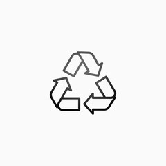 Obraz premium Recycling Symbol Black Outline Illustration Representing Environmental Sustainability and Waste Reduction