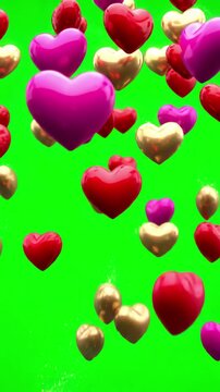 Green Screen 3d design like heart animation on alpha channel motion graphics of super likes chroma background scene 2 with distortion, overlay, glitch, static noise, scan lines black background, 4k