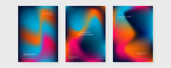 Obraz premium Multi color vibrant fluid abstracts with neon pink and blue tones