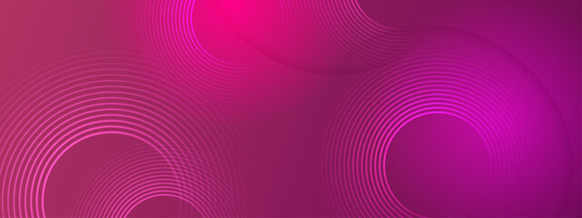 Vibrant pink and magenta abstract with glowing circular lines pattern © SyahCreation