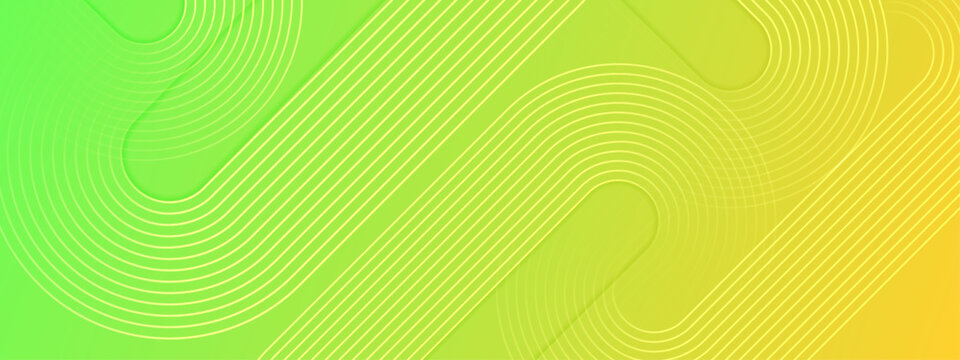 Eco friendly green and yellow abstract with rounded diagonal shapes