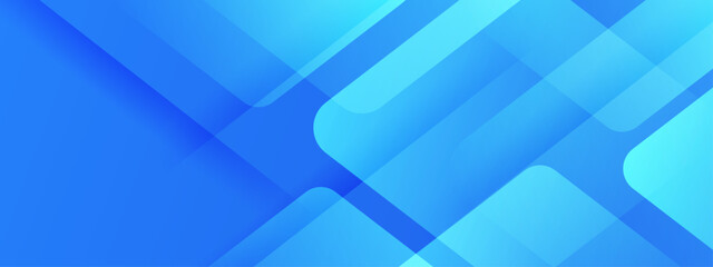 Professional blue corporate backdrop with overlapping diagonal squares and light rays