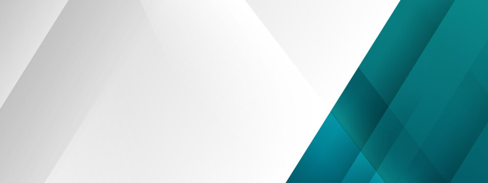 Clean corporate background with white space and sharp teal diagonal geometric overlays