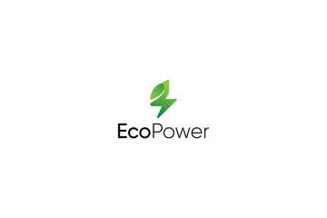 Green leaf eco friendly organic energy and power logo