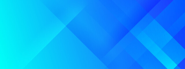 Obraz premium Minimalist blue and cyan geometric background with overlapping square layers and crystal glass effect