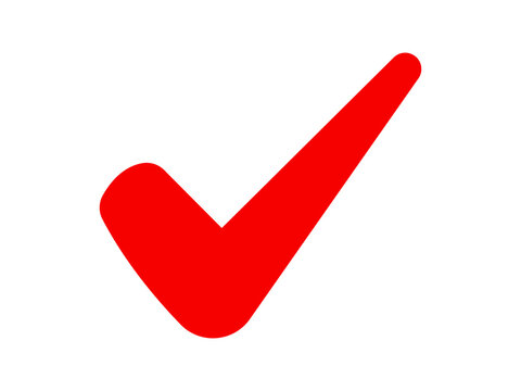 Isolated red tick check mark icon vector