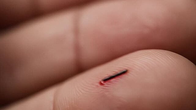 Splinter Removal Close-Up - A Painful First Aid Moment.