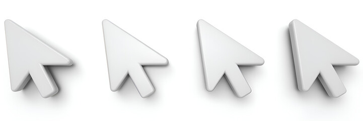White cursor arrow for click mouse concept 3d render illustration