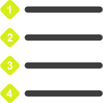 Unique Numbered list Vector Icon