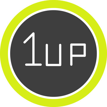 Unique 1UP Vector Icon