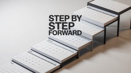 Inspirational calendar steps for business success and planning