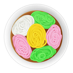 Illustration of traditional Indonesian food, Putu Mayang 