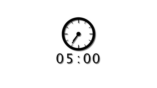 Counting 57 minutes clock animation. Timer clock animation. Spinning clock timer animation.