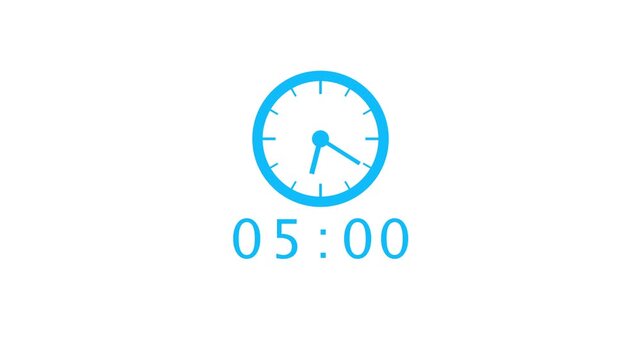 Counting 56 minutes clock animation. Timer clock animation. Spinning clock timer animation.