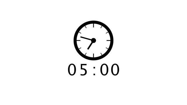 Counting 53 minutes clock animation. Timer clock animation. Spinning clock timer animation.