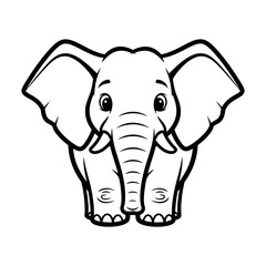 Fototapeta premium Cartoon Elephant Illustration with Large Ears.