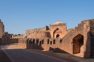Bidar Fort, 15th century Bahmani architecture, historical religious and rich heritage site, Bidar, Karnataka, India.