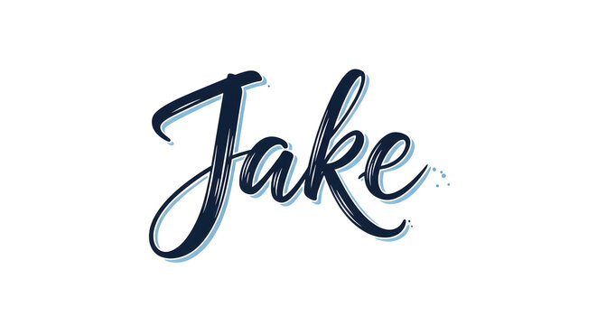 Artistic hand drawn name in dark blue script on a white background