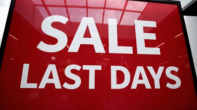 Red �??SALE Last Days�?� Sign, urgency marketing concept