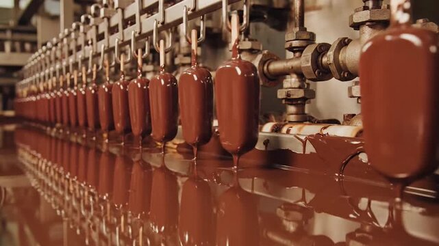 Chocolate Dipping Production Line for Ice Cream Bars, food manufacturing concept
