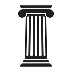 A simple black column icon on a white background silhouette vector shilhoutte icon use as a symbol, web graphic design, and infographic icon